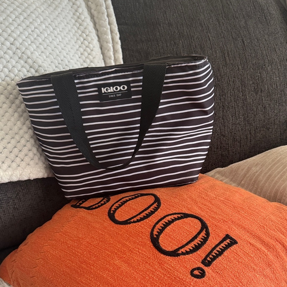 Igloo Striped Black and White Tote